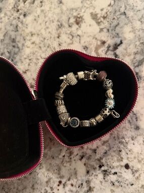 Pandora Full Charm Bracelet And Case